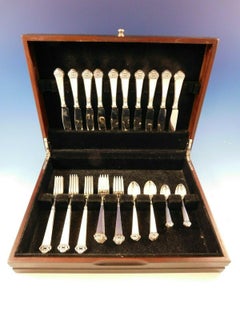 Saga by Mylius Brodrene 830 Silver Flatware Set Service 50 Pcs Norweigan Pierced