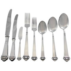 Saga by Mylius Brodrene 830 Silver Flatware Set Service 69 pcs Norwegian Dinner