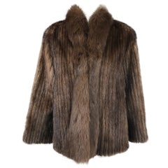 Vintage SAGA Chestnut Mink Jacket with Fox Fur Collar & Facing