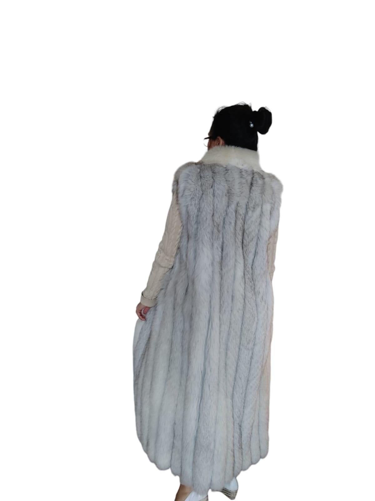 Gray Saga fox Norwegian fox fur vest size M 10