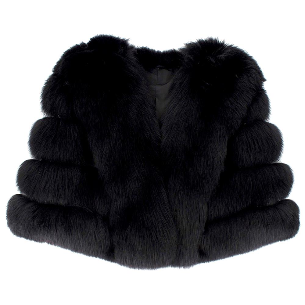 Saga Furs Black Fox Fur Shawl  - Size S For Sale