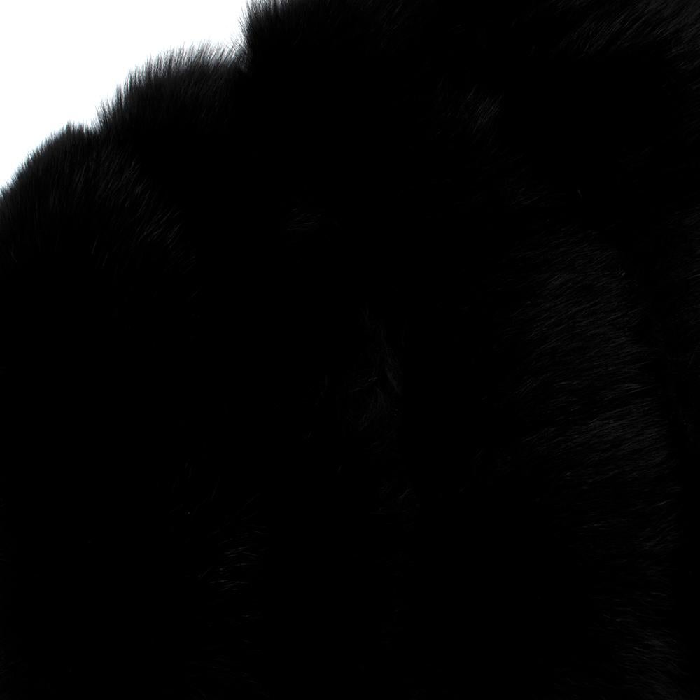 Women's or Men's Saga Furs Black Fox Fur Shawl  - Size S