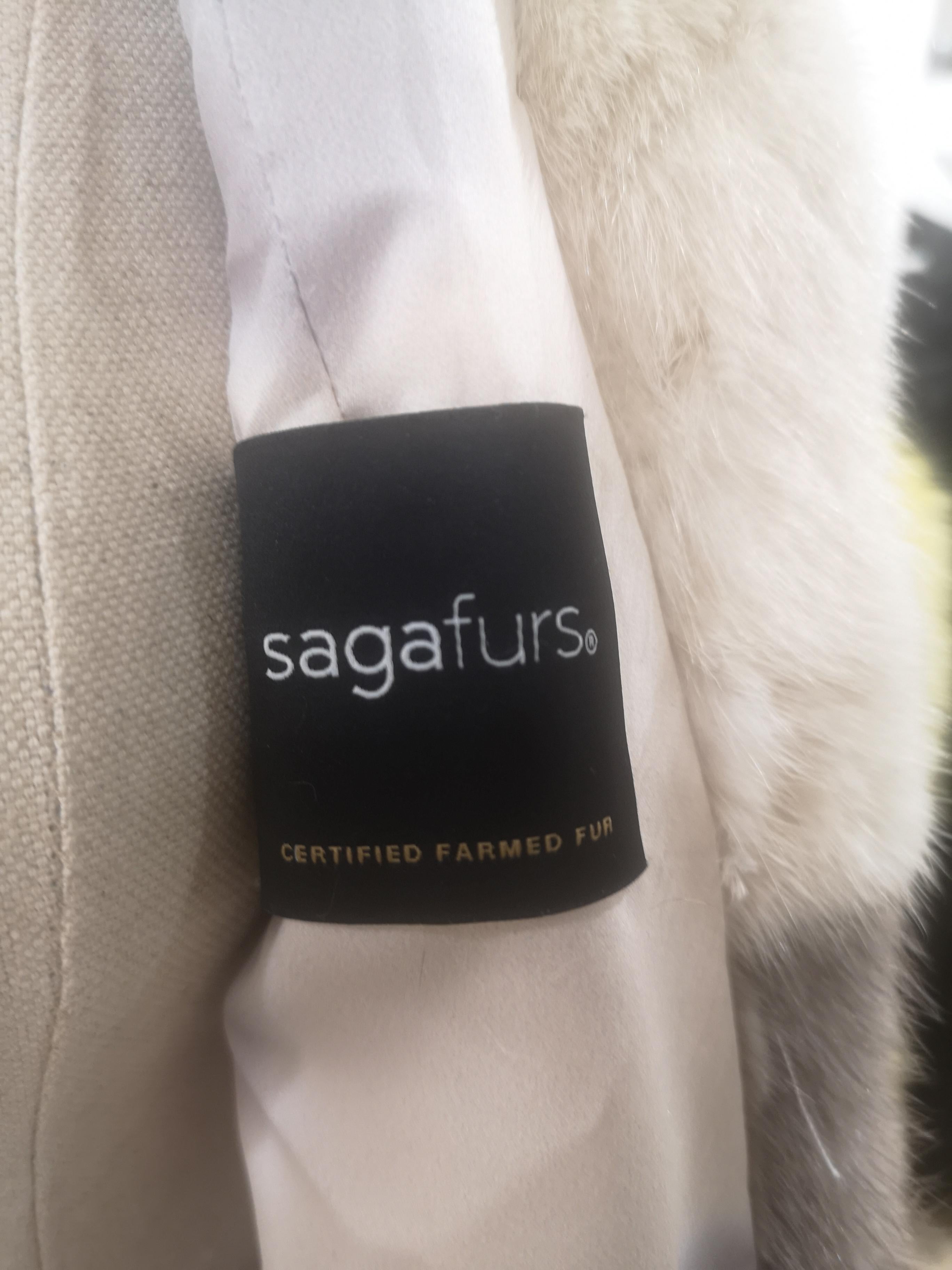 Saga Furs white yellow grey mink Fur 7