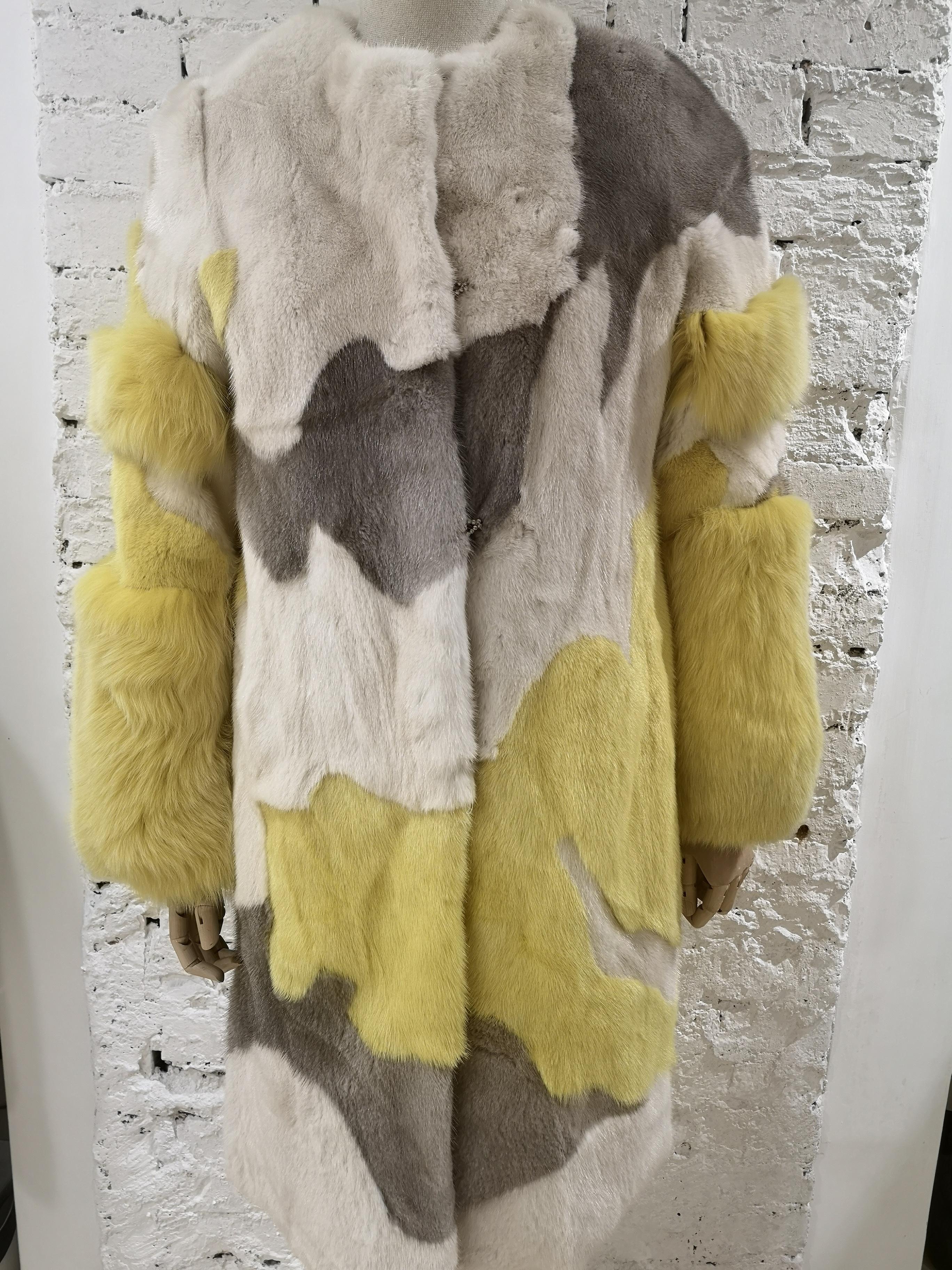 Saga Furs white yellow grey mink Fur 8