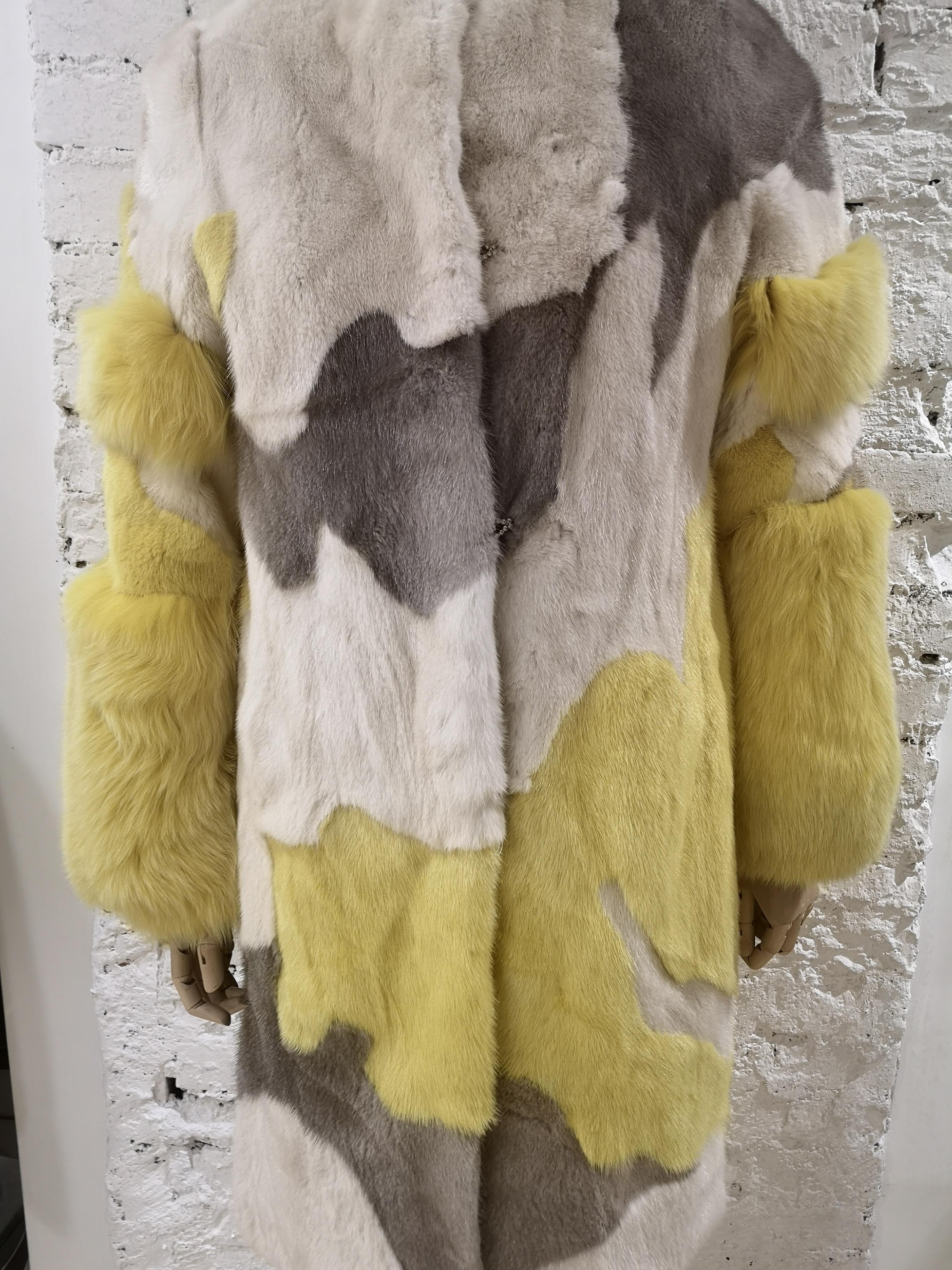 Saga Furs white yellow grey mink Fur 9