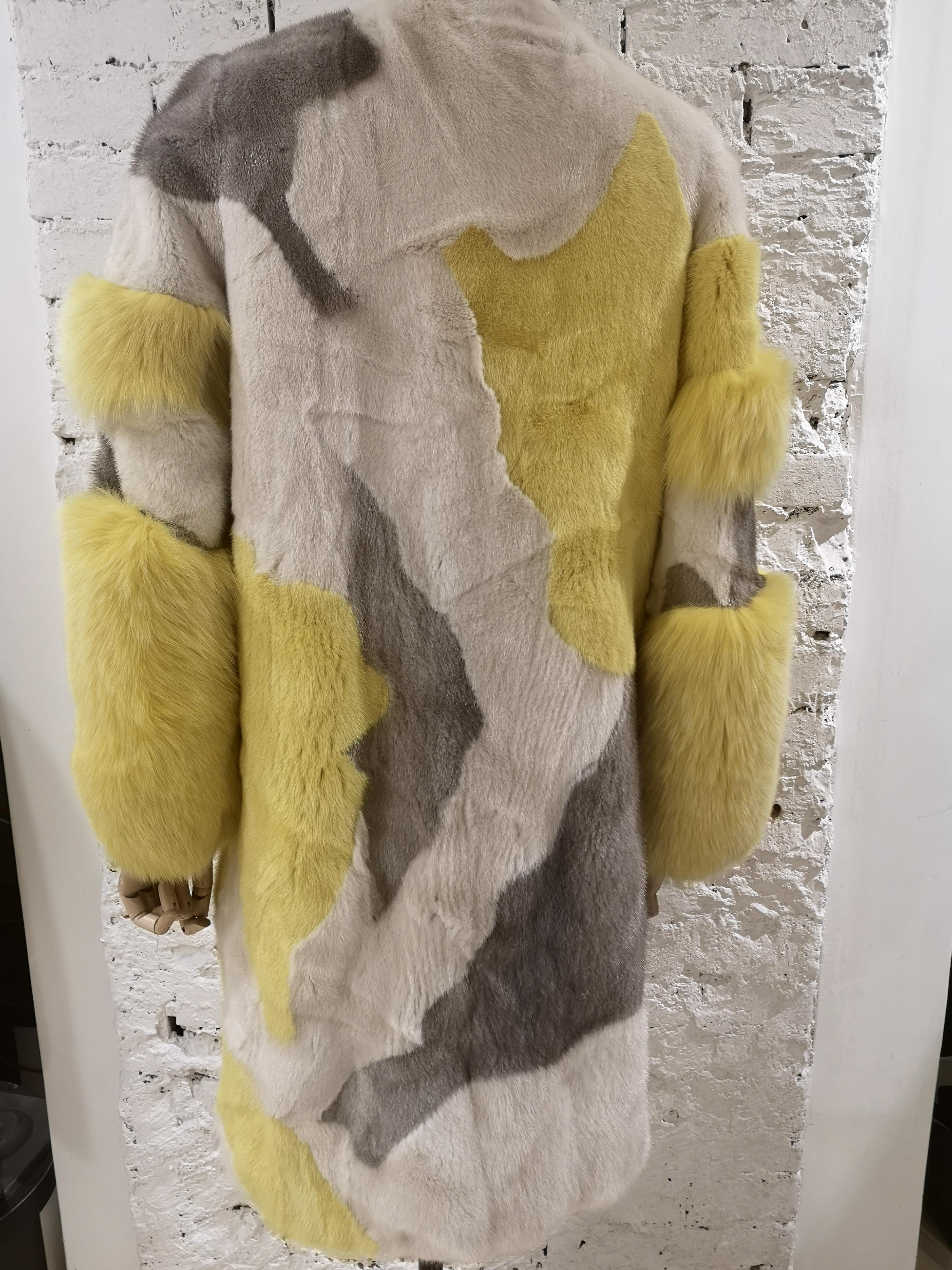 Brown Saga Furs white yellow grey mink Fur