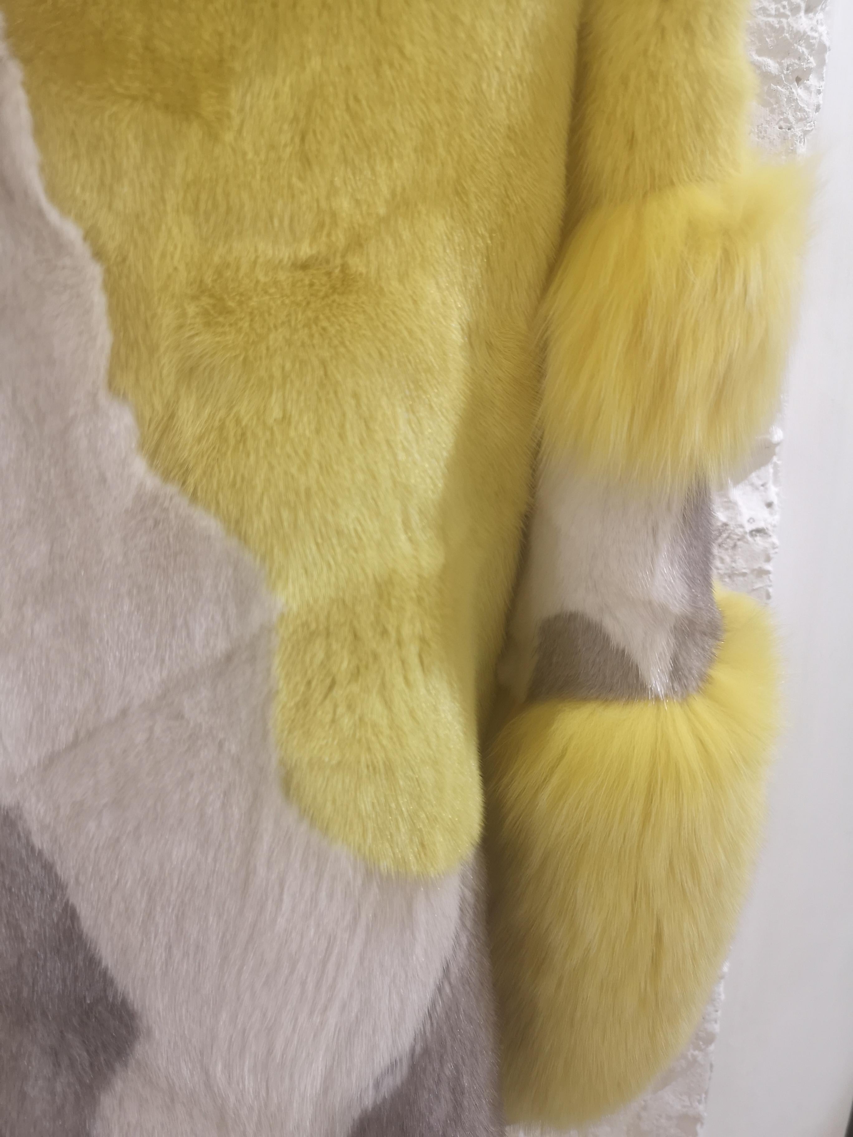 Women's or Men's Saga Furs white yellow grey mink Fur
