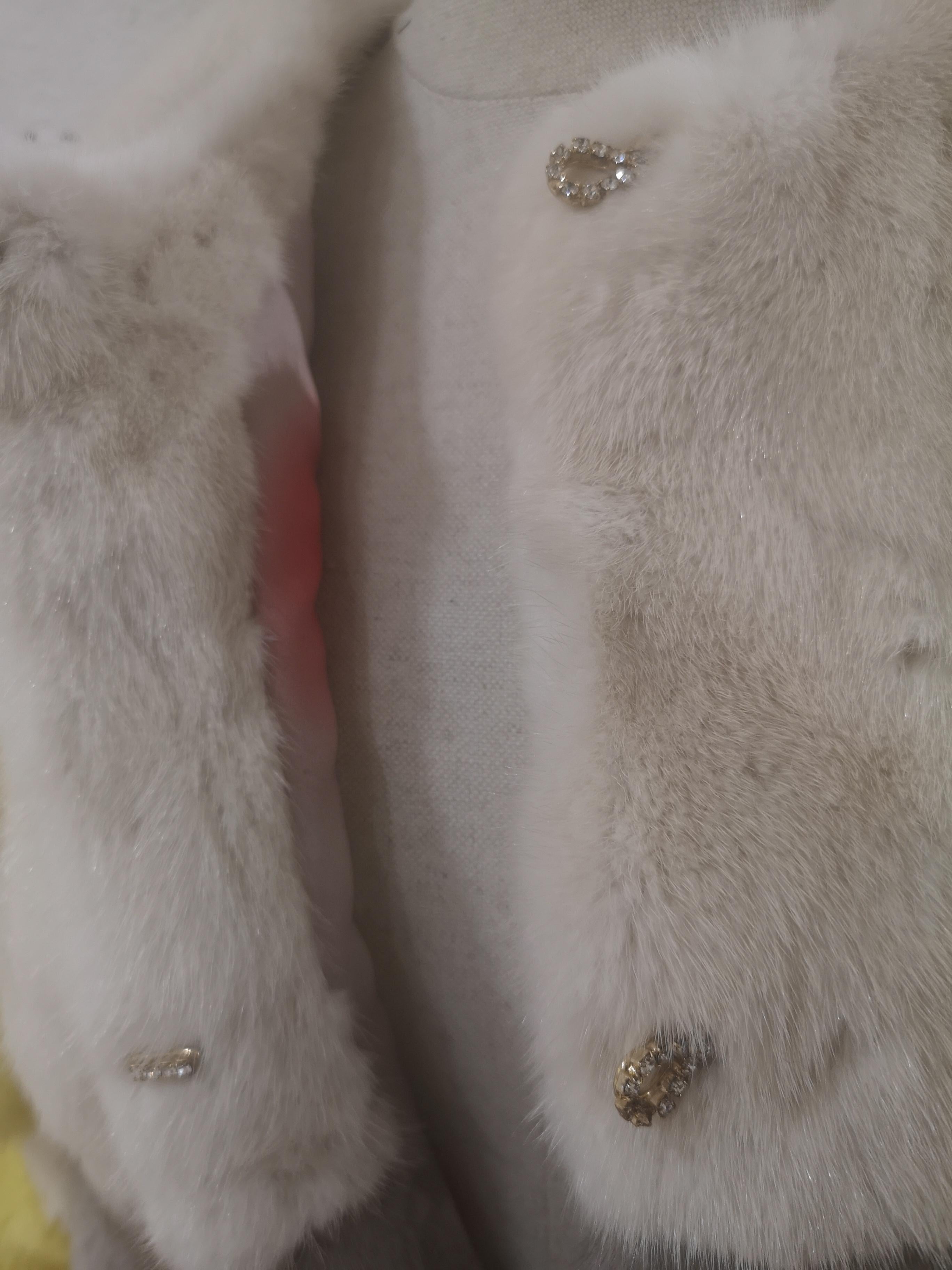 Saga Furs white yellow grey mink Fur 3