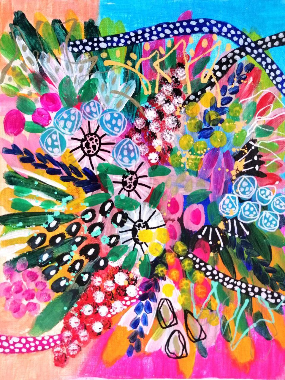 Pintura hecha 100% a mano, con muchos detalles y rincones por explorar, como un verdadero jardín lleno de riqueza y diferentes esencias.

Pieza única original pintada a mano
acrílicos sobre tabla

Enviado desde Italia