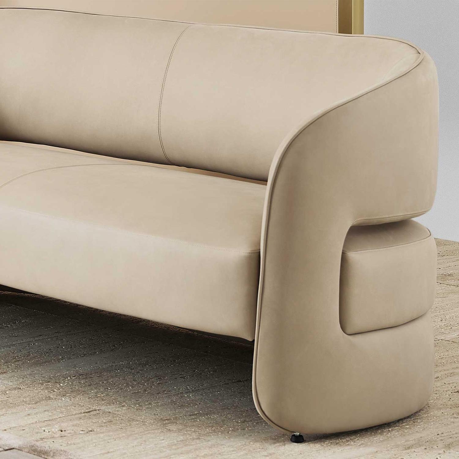 Contemporary Sagala Leather Sofa For Sale