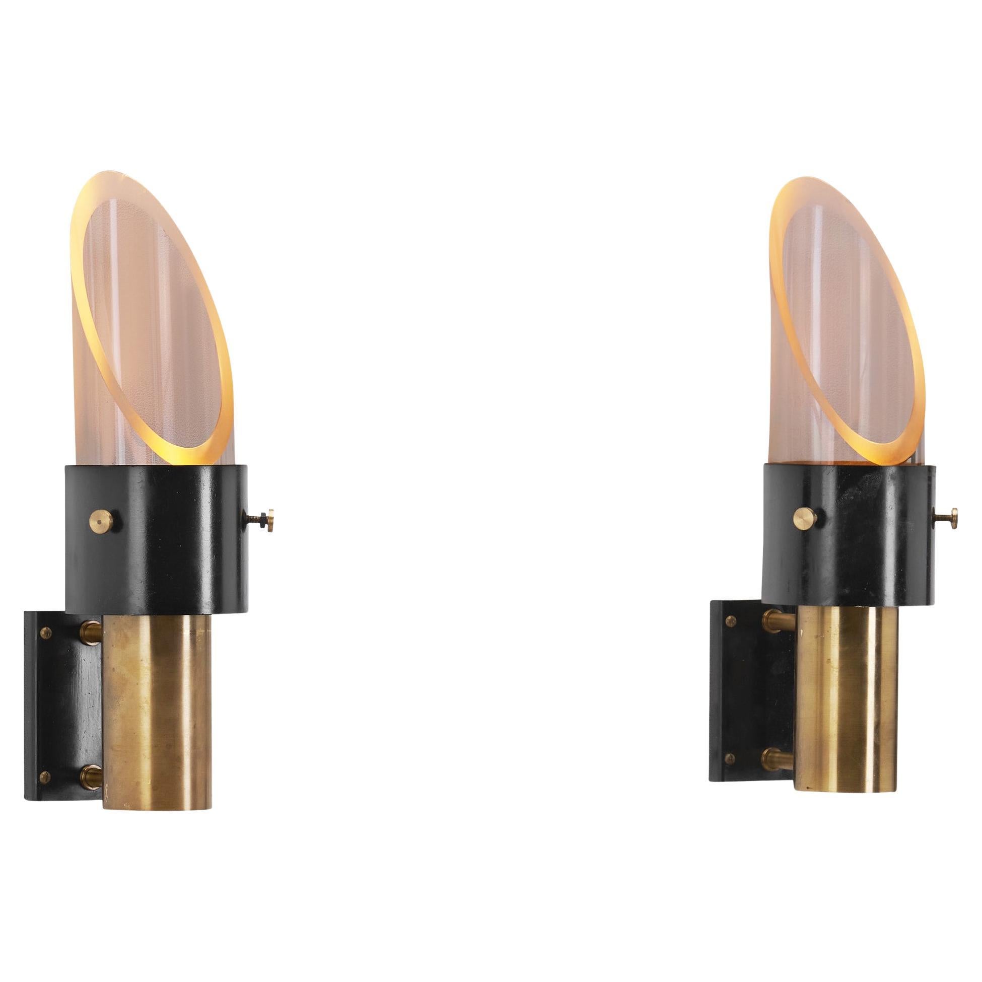 "Saga" Wall Sconces by Kay Kørbing for Lyfa, Denmark 1960s im Angebot