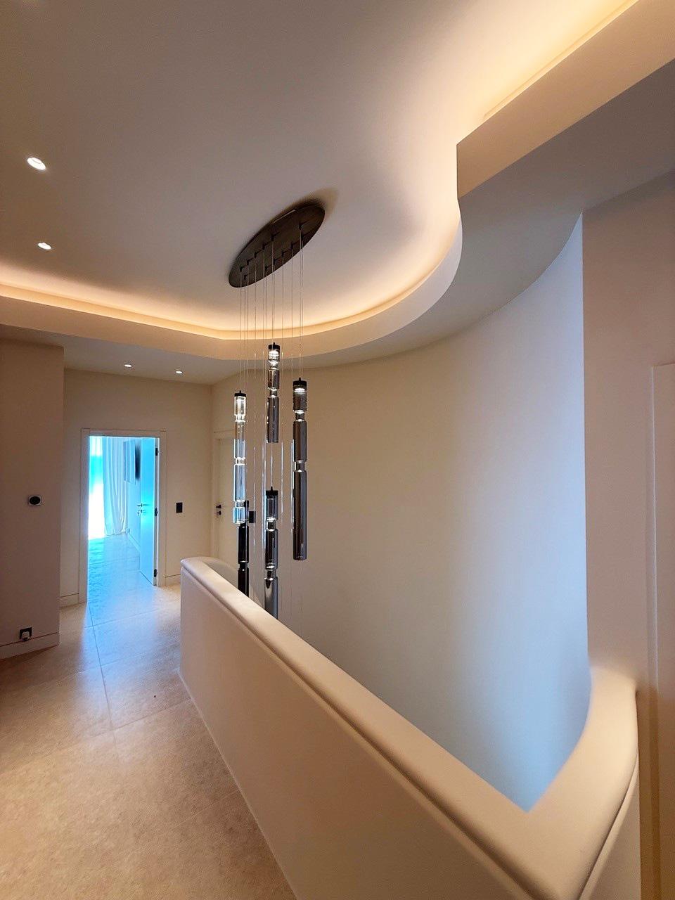 Contemporary Sagano 5 Lights Glass Pendant For Sale