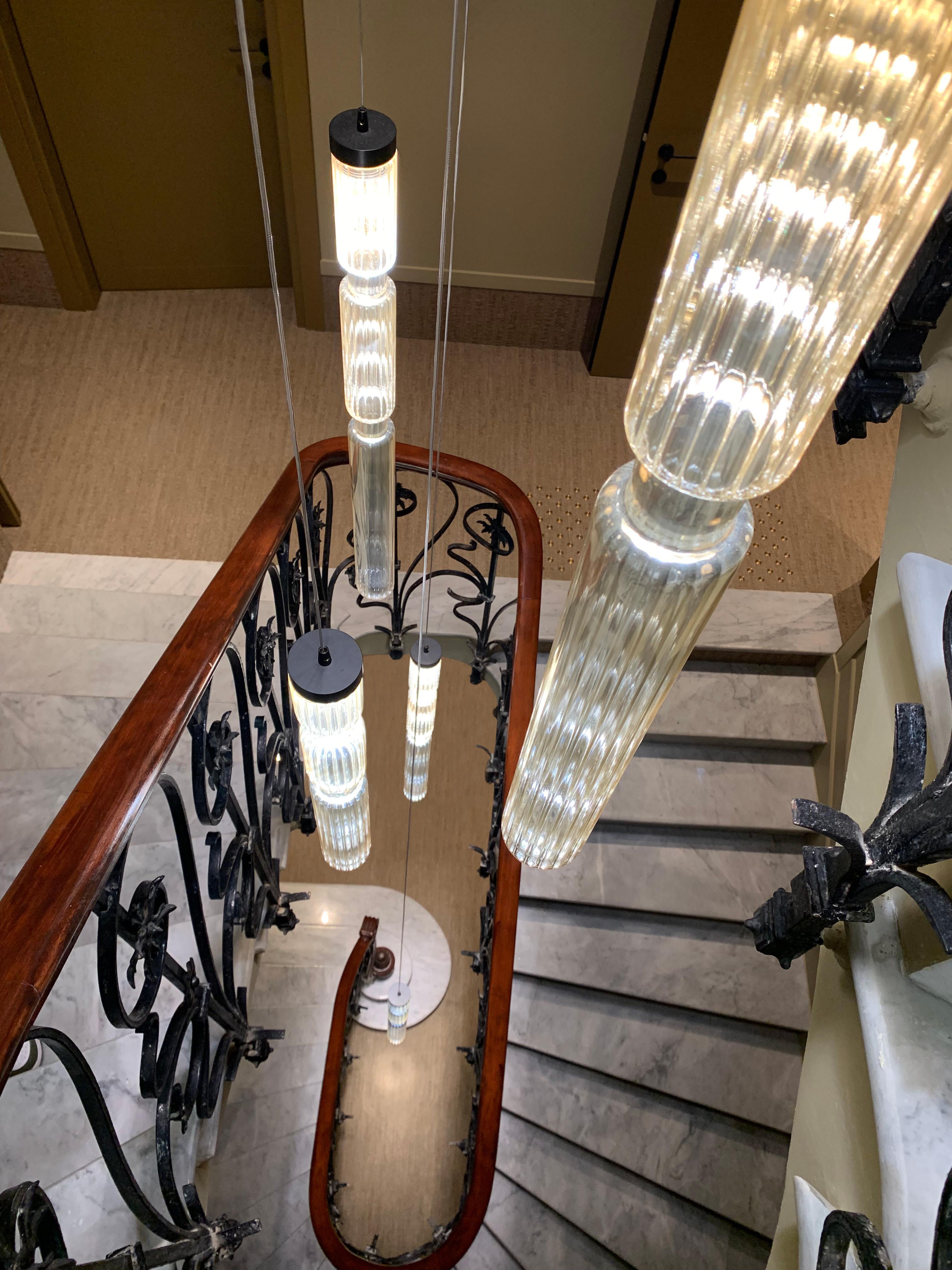 Sagano 5 Lights Glass Pendant For Sale 1