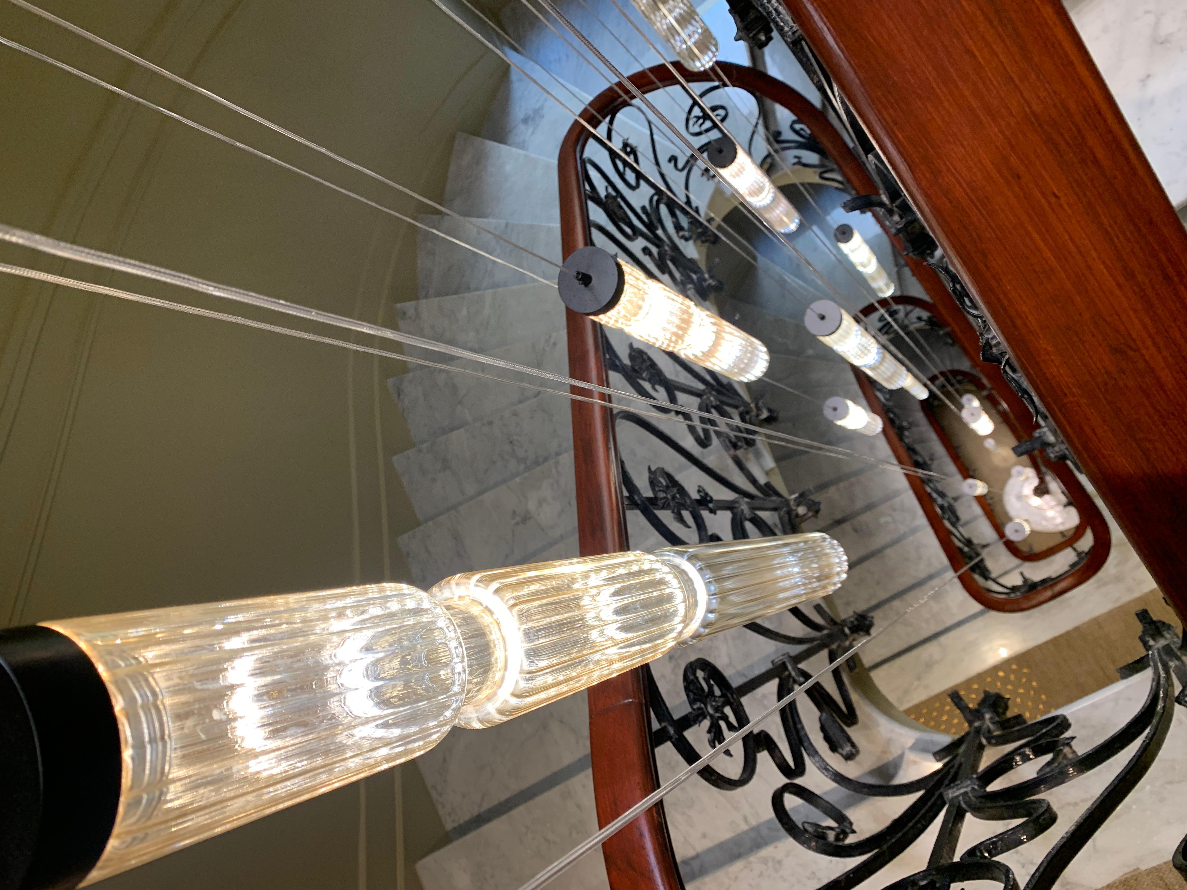 Sagano 5 Lights Glass Pendant For Sale 2