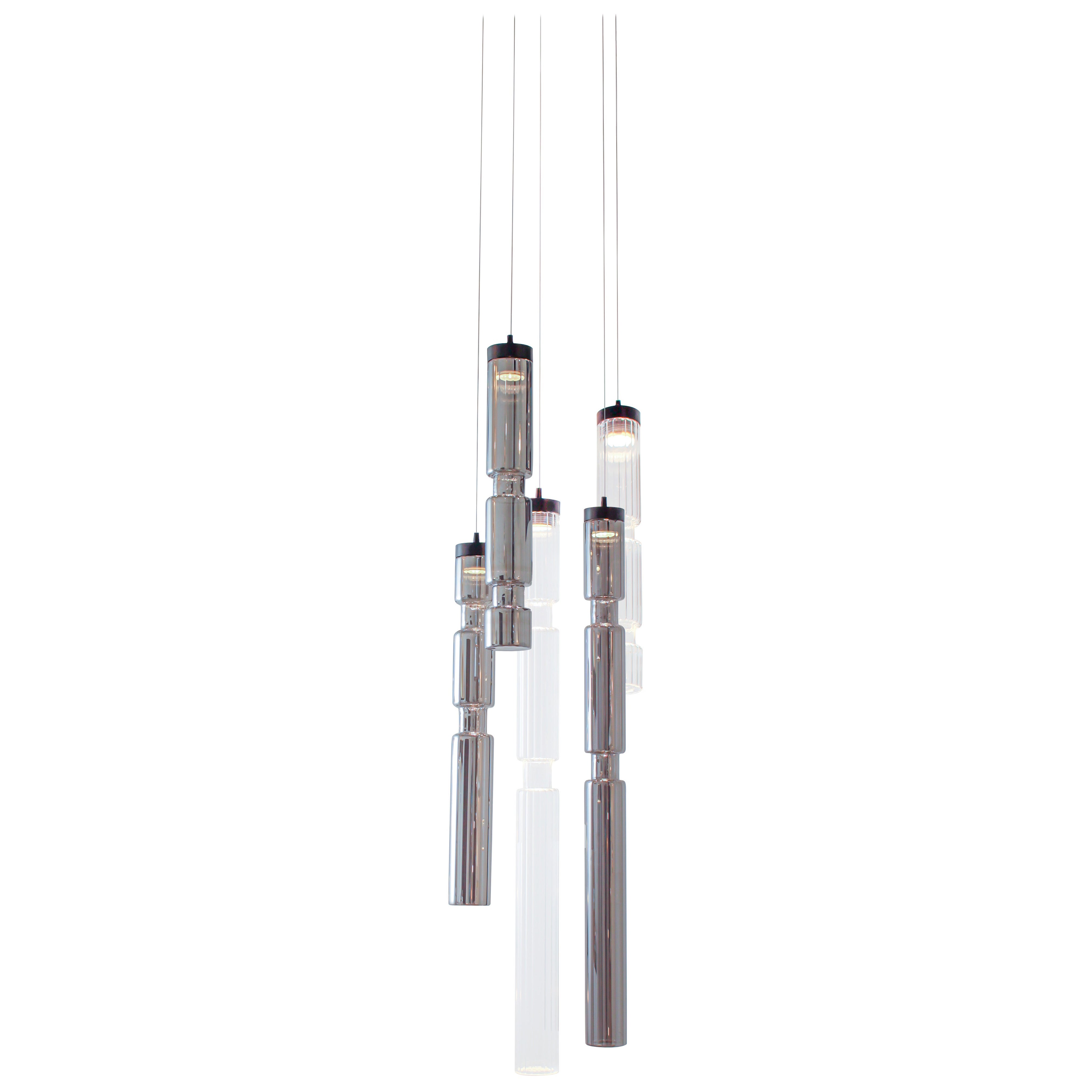 Sagano 5 Lights Glass Pendant For Sale