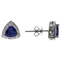Sage 10K White Gold Trillion-Cut Tanzanite Earring