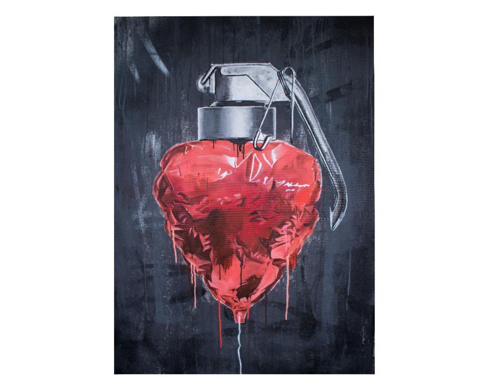 Heart Grenade - Print by Sage Barnes
