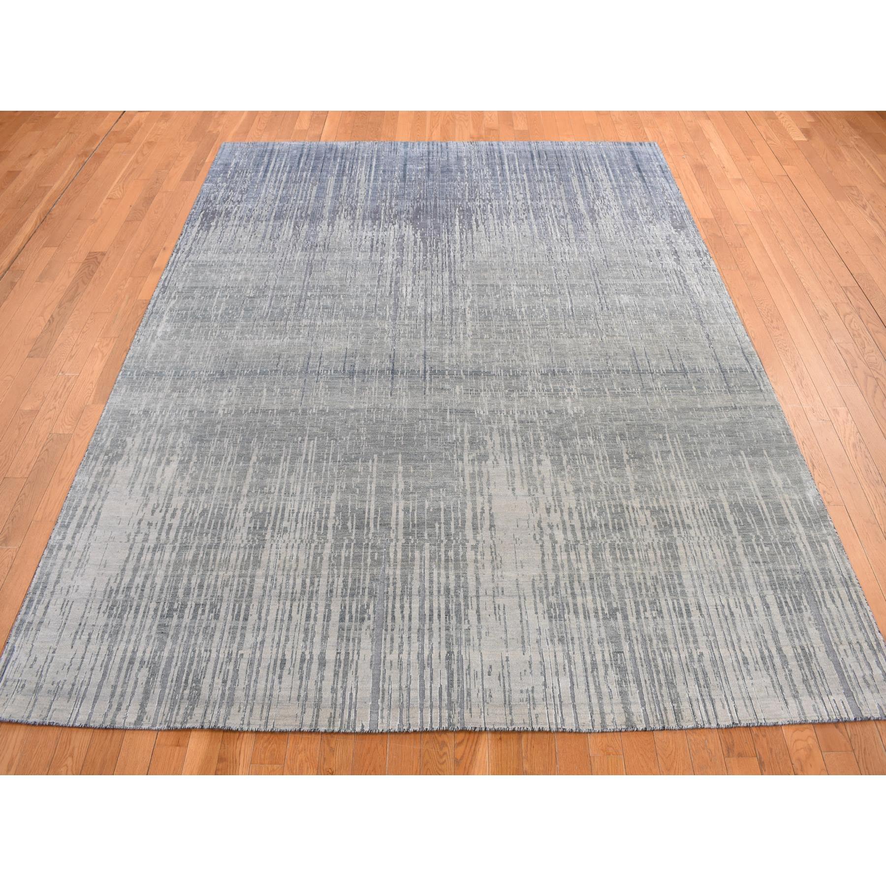 Sage Gray vertikale Ombre Design reine Seide handgeknüpft orientalischen Teppich 8'0