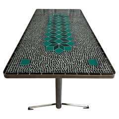 Sage Green and Black Ceramic Mosaic Coffee Table, Germany, 1970's