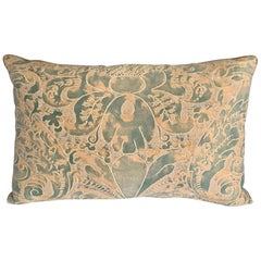 Sage Green and Gold Italian Silk Fortuny Pillow