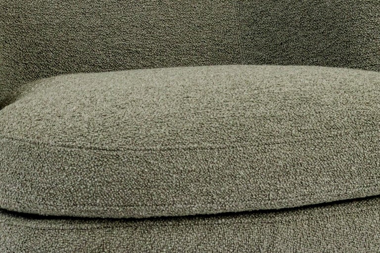 Sage Green Bouclé Swivel High Backed Lounge Chair, Bensen For Sale at ...