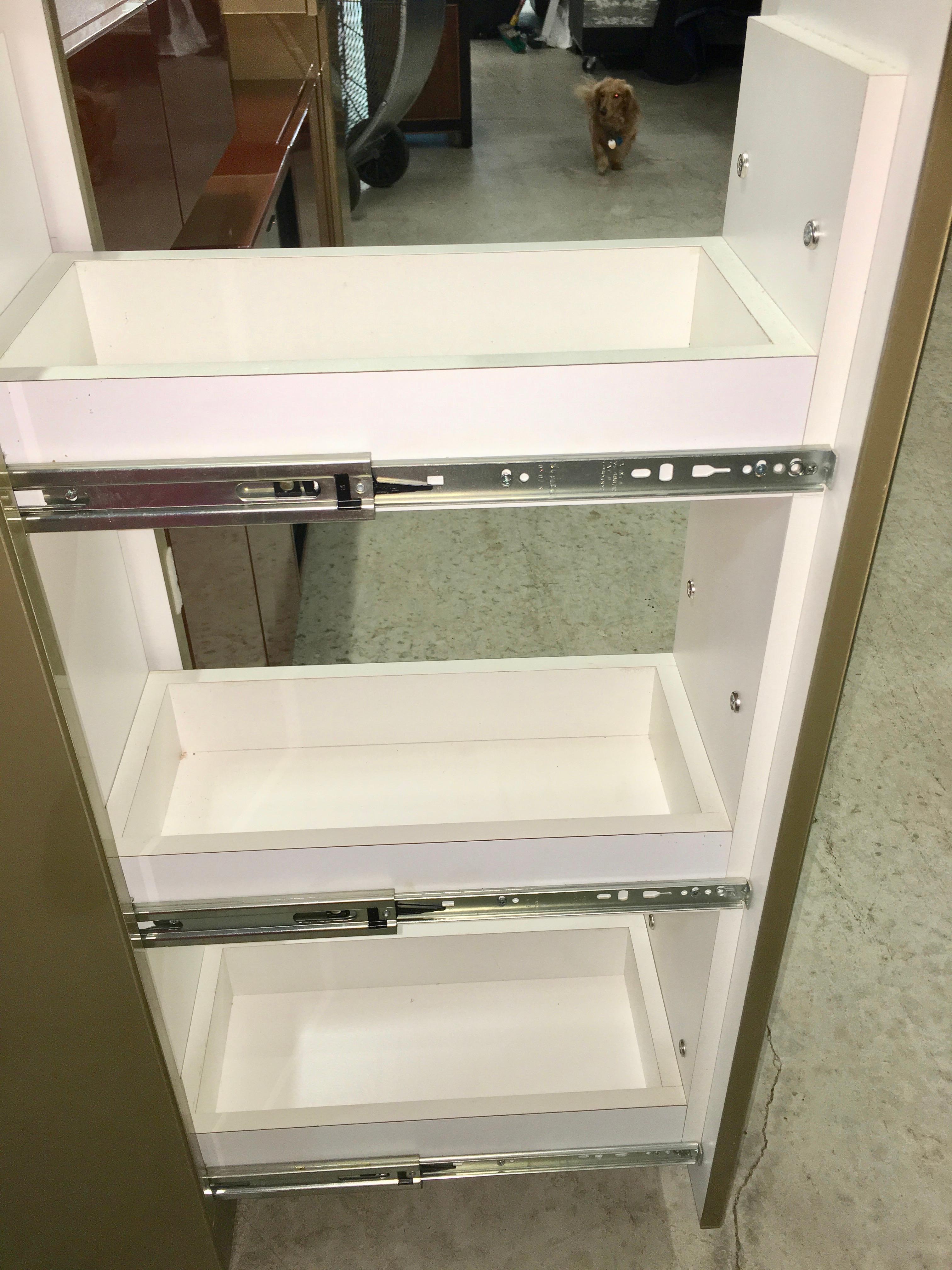 Media Console Cabinet Sage Green & Copper Laminate 4