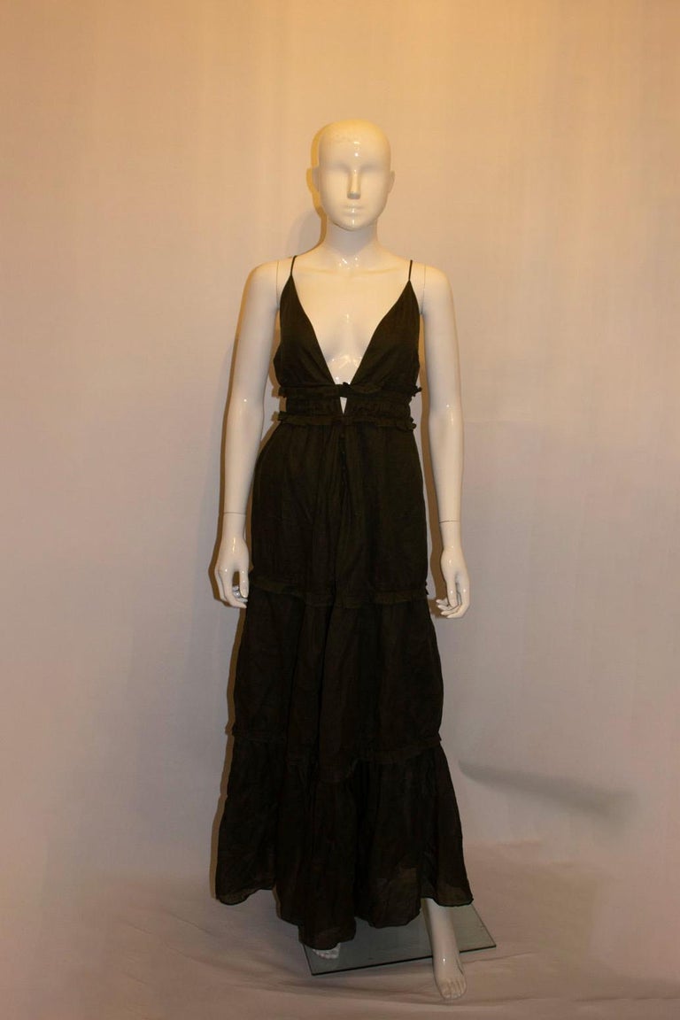 Sage Green Linen Gown by Joslin ( Australia) For Sale at 1stDibs
