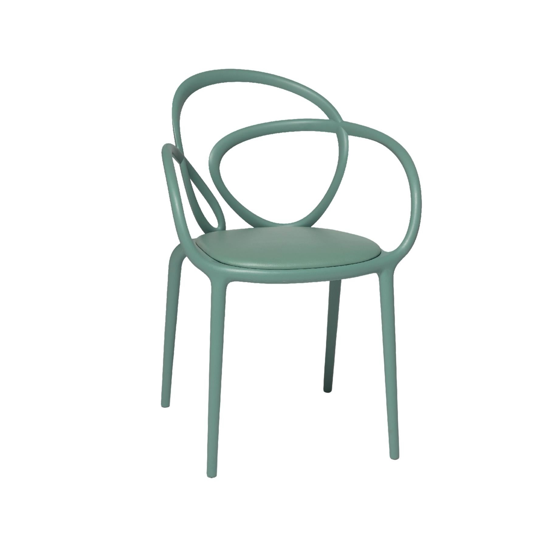 Sillón acolchado Loop verde salvia, Made in Italy Italiano en venta