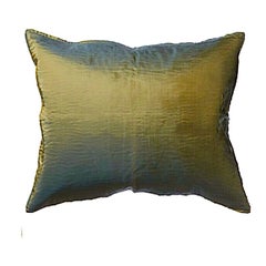 Sage Green Origami Pleated Silk Rectangular Pillow Sham with Zip