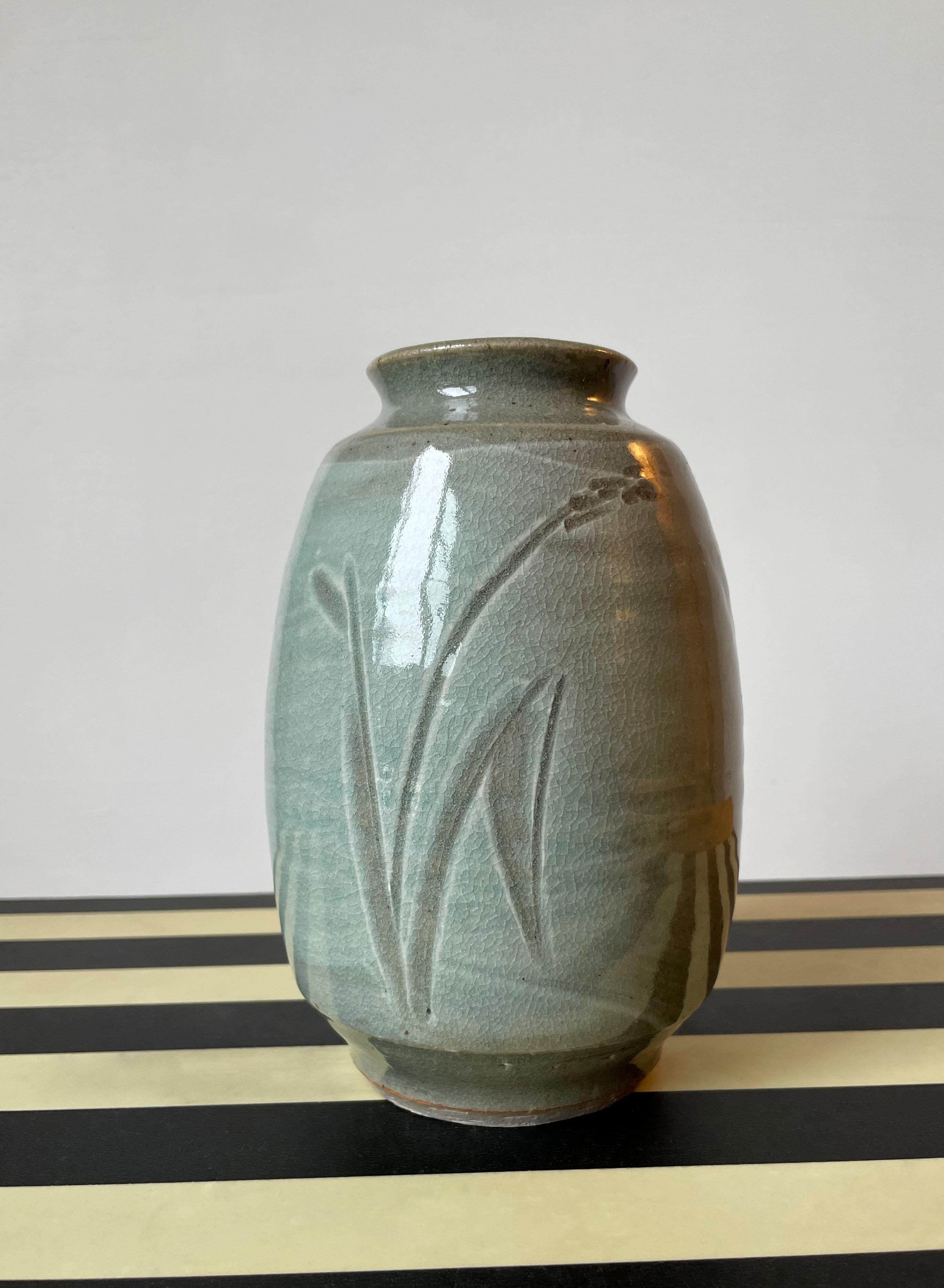sage green ceramic vase
