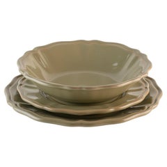 Platos hondos verde salvia: Sopa, soporte, plato auxiliar para 4. Hecho a mano en Italia 2024