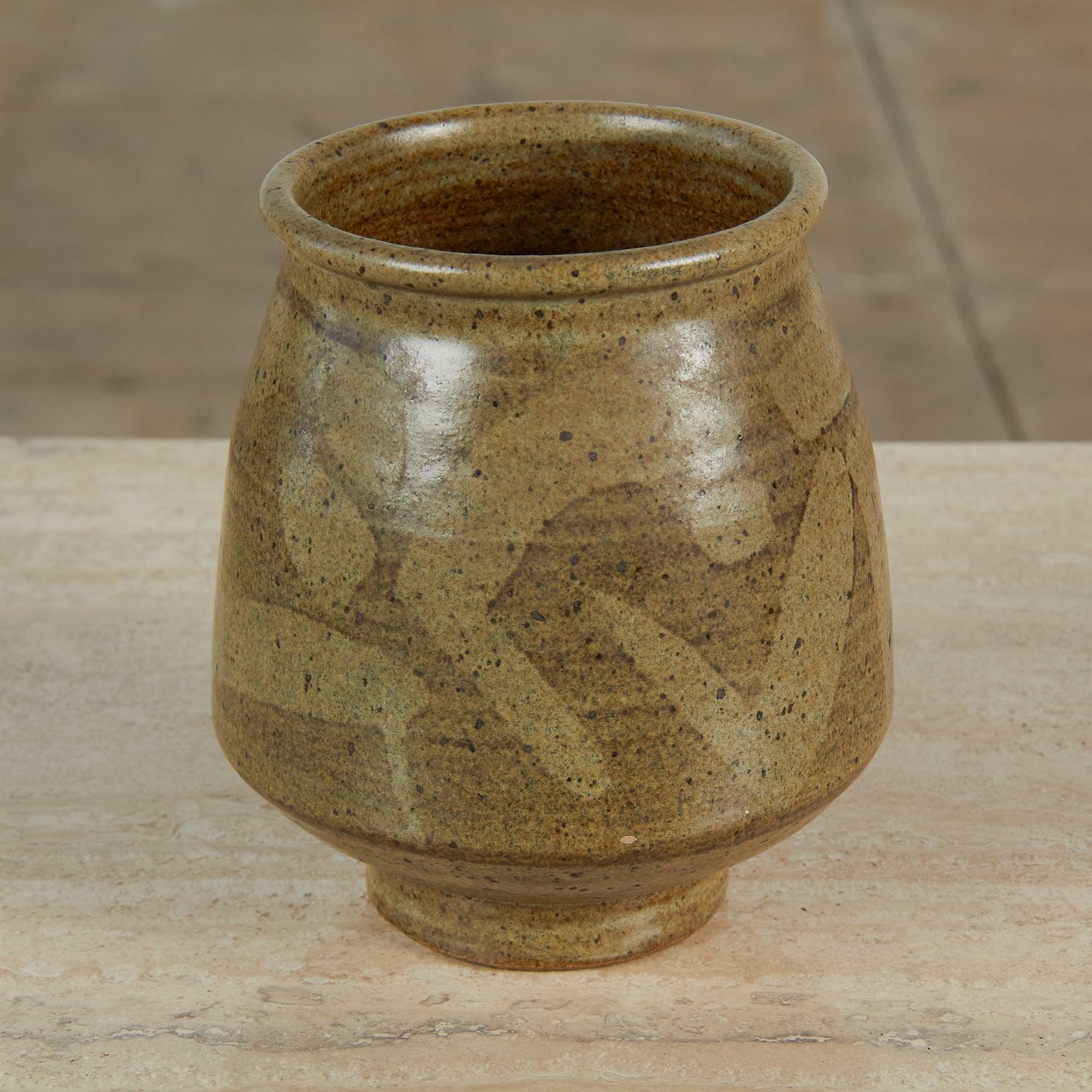 20th Century Sage Green Studio Pottery Vessel
