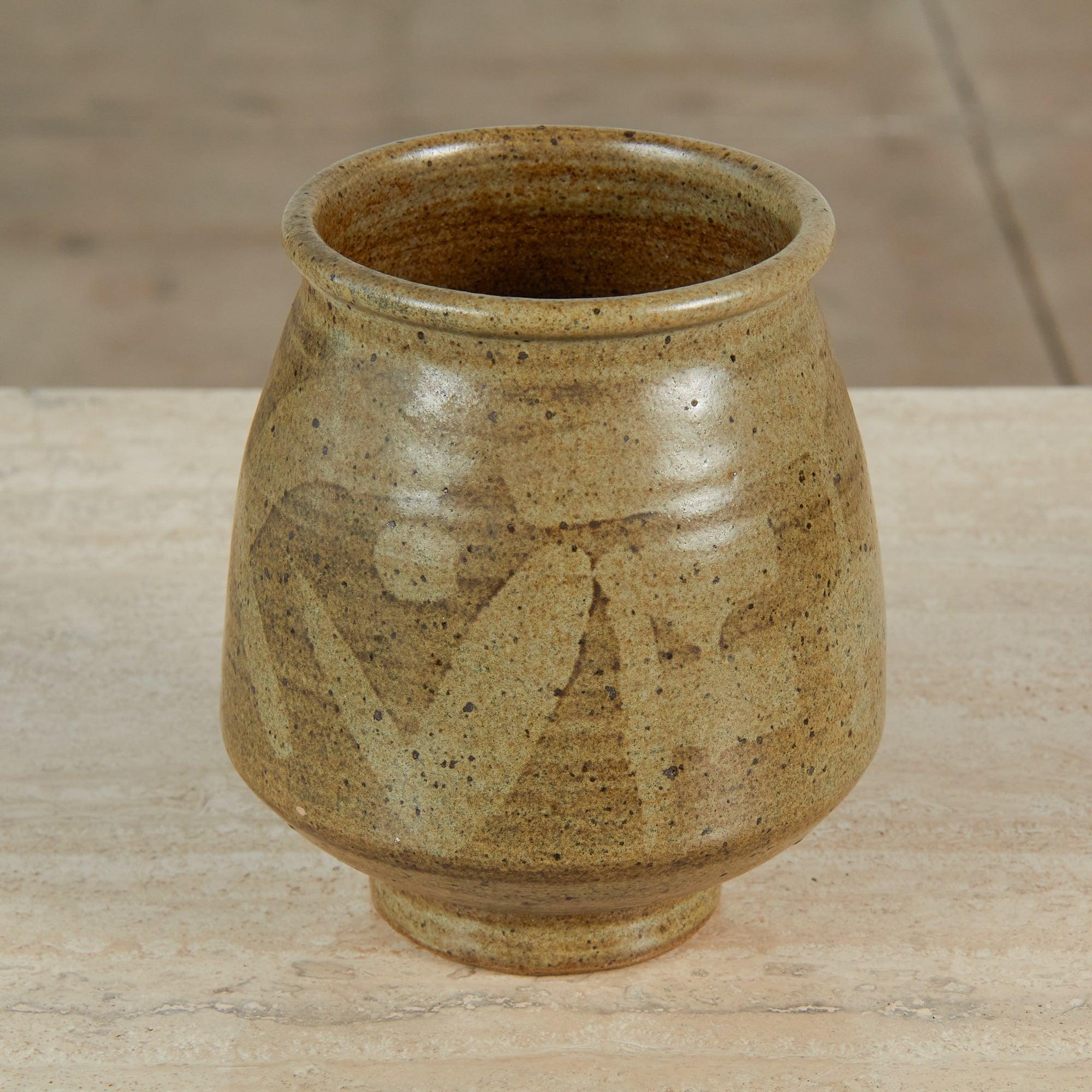 Ceramic Sage Green Studio Pottery Vessel