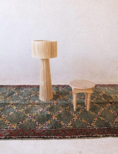 Sage Green Vintage Moroccan Beni M'Guild Rug with Berber Diamond Design