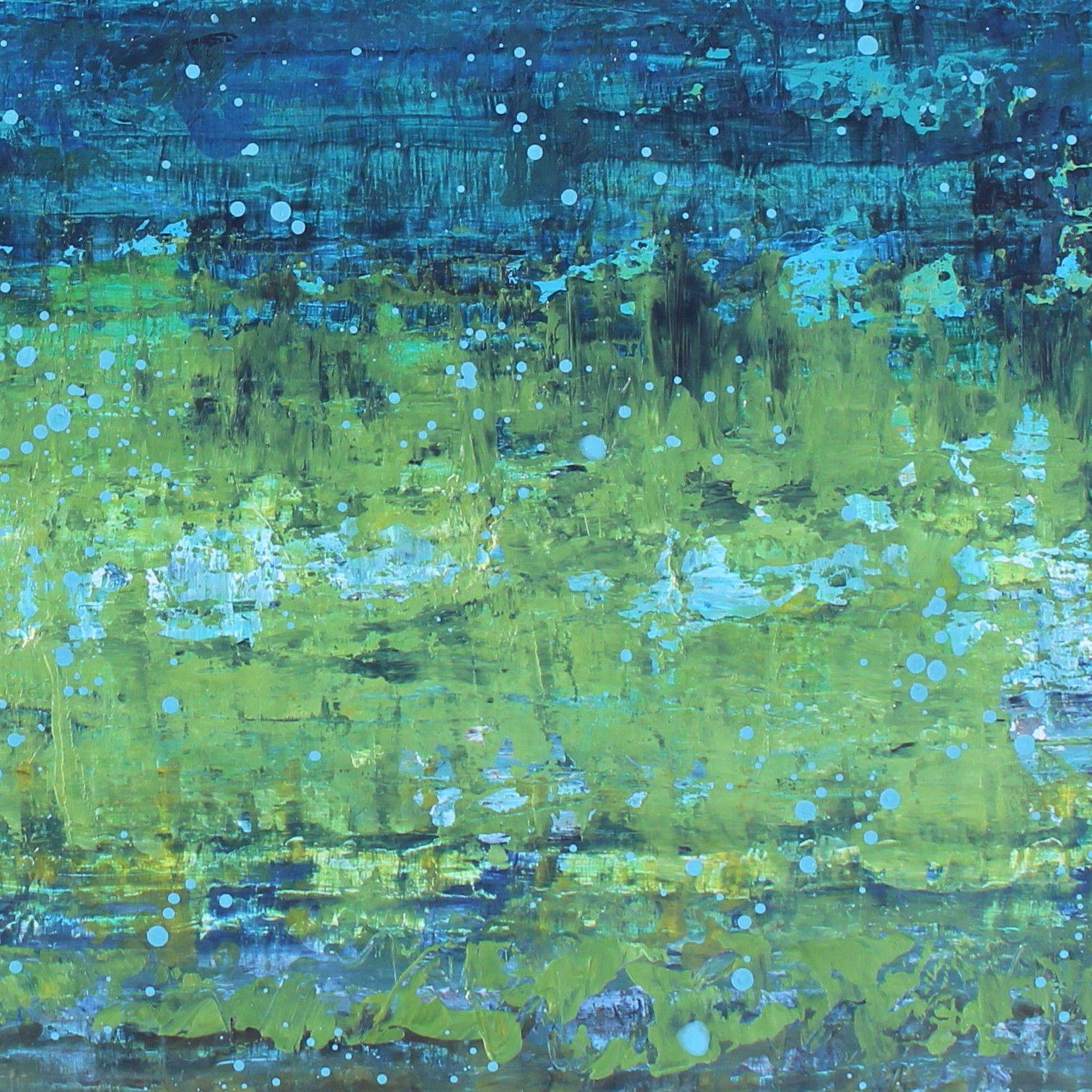 Nach einem Frühlingsregen, Gemälde, Acryl auf Leinwand (Blau), Abstract Painting, von Sage Mountain