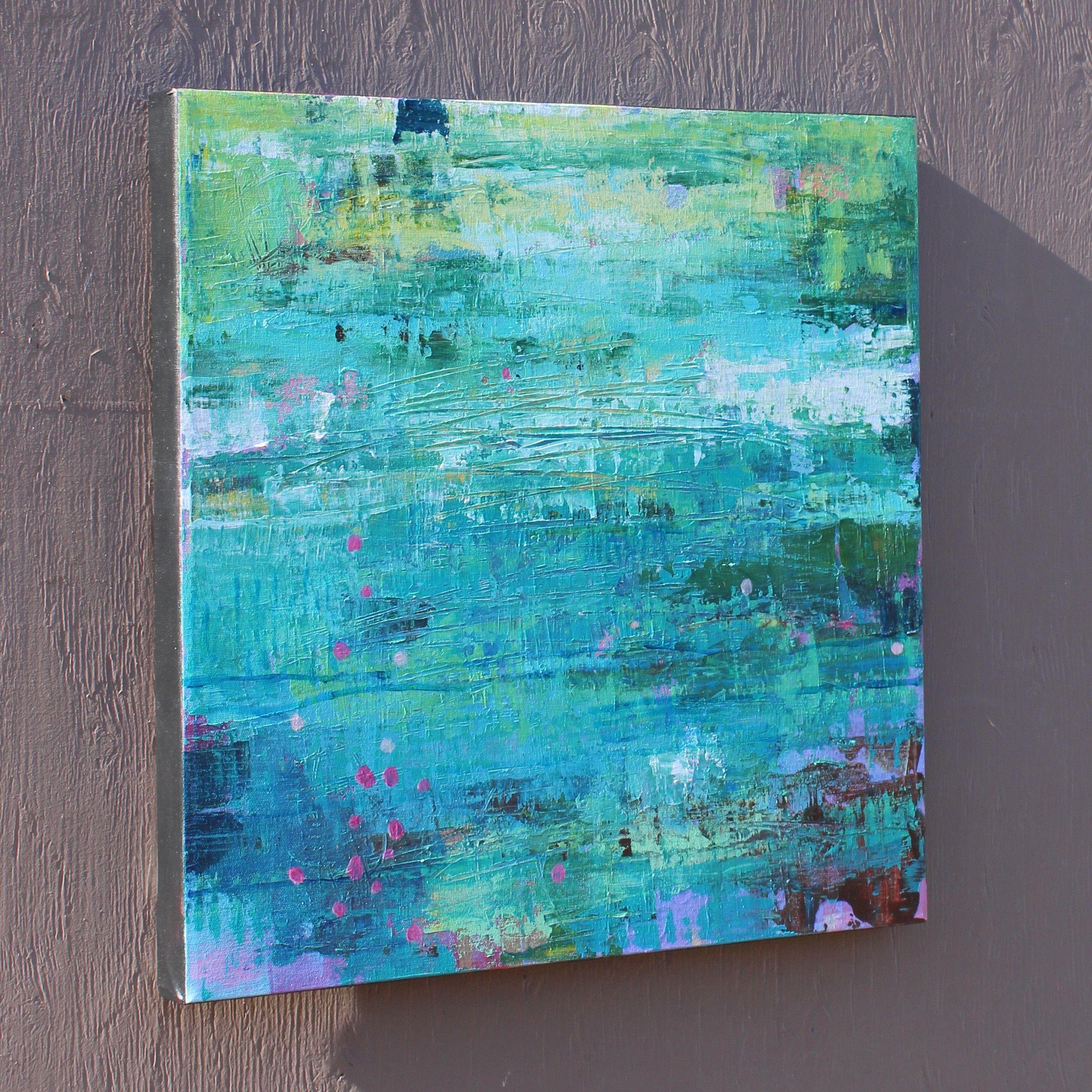 Memory of a Lily Pond, Gemälde, Acryl auf Leinwand (Abstrakter Expressionismus), Painting, von Sage Mountain