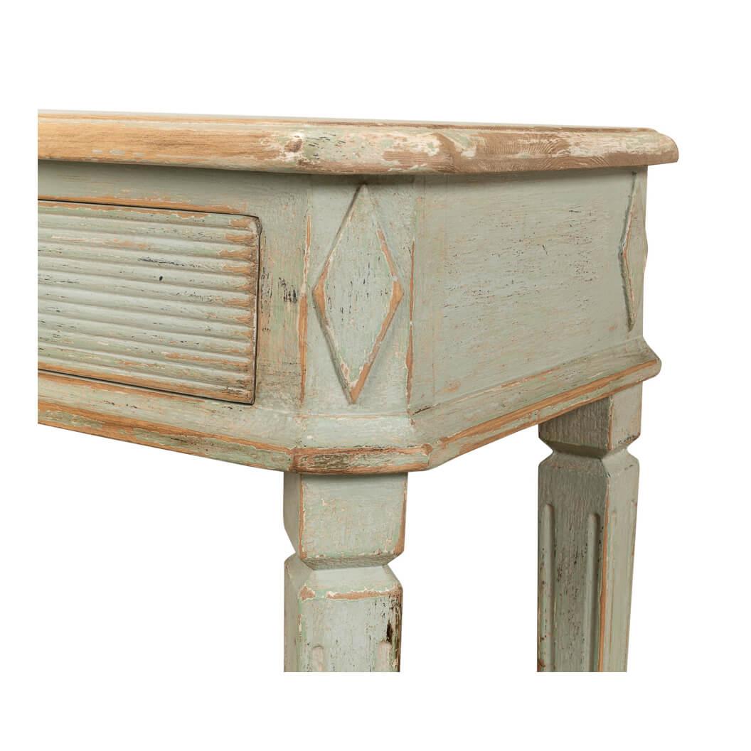 Sage Painted Country Pine Console For Sale 4