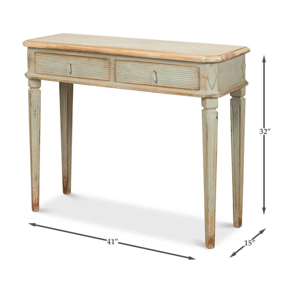 Sage Painted Country Pine Console For Sale 5