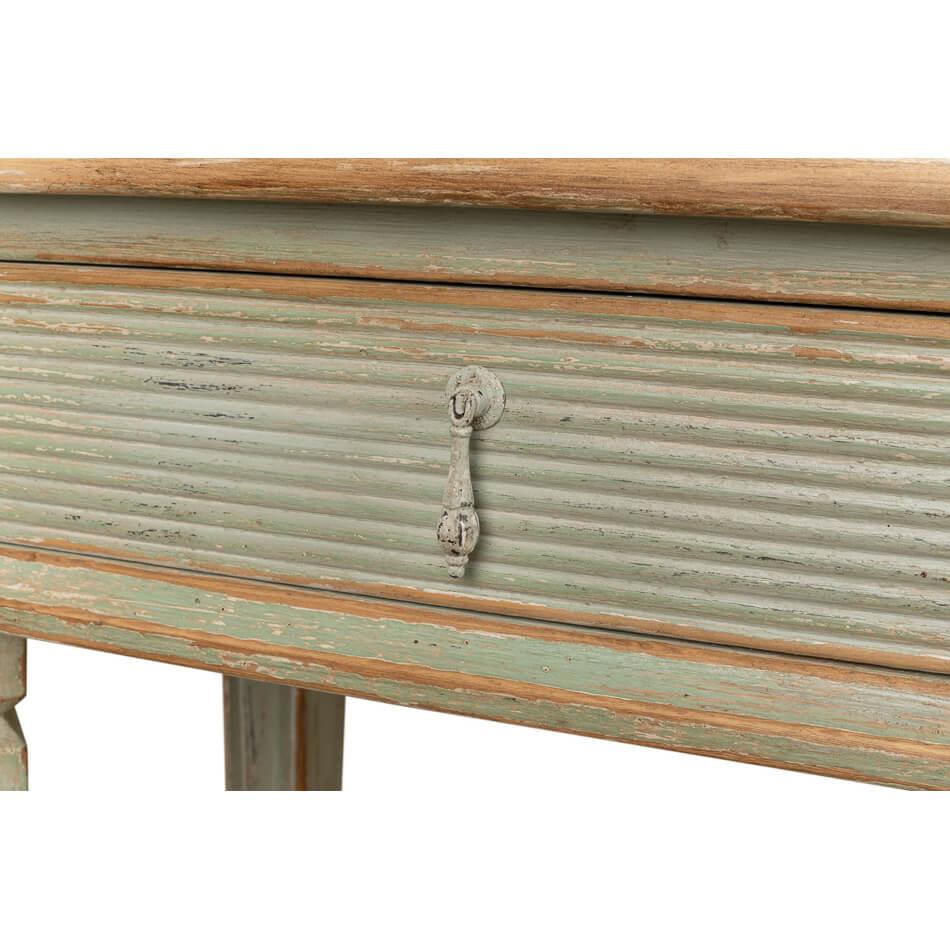 Sage Painted Country Pine Console For Sale 2
