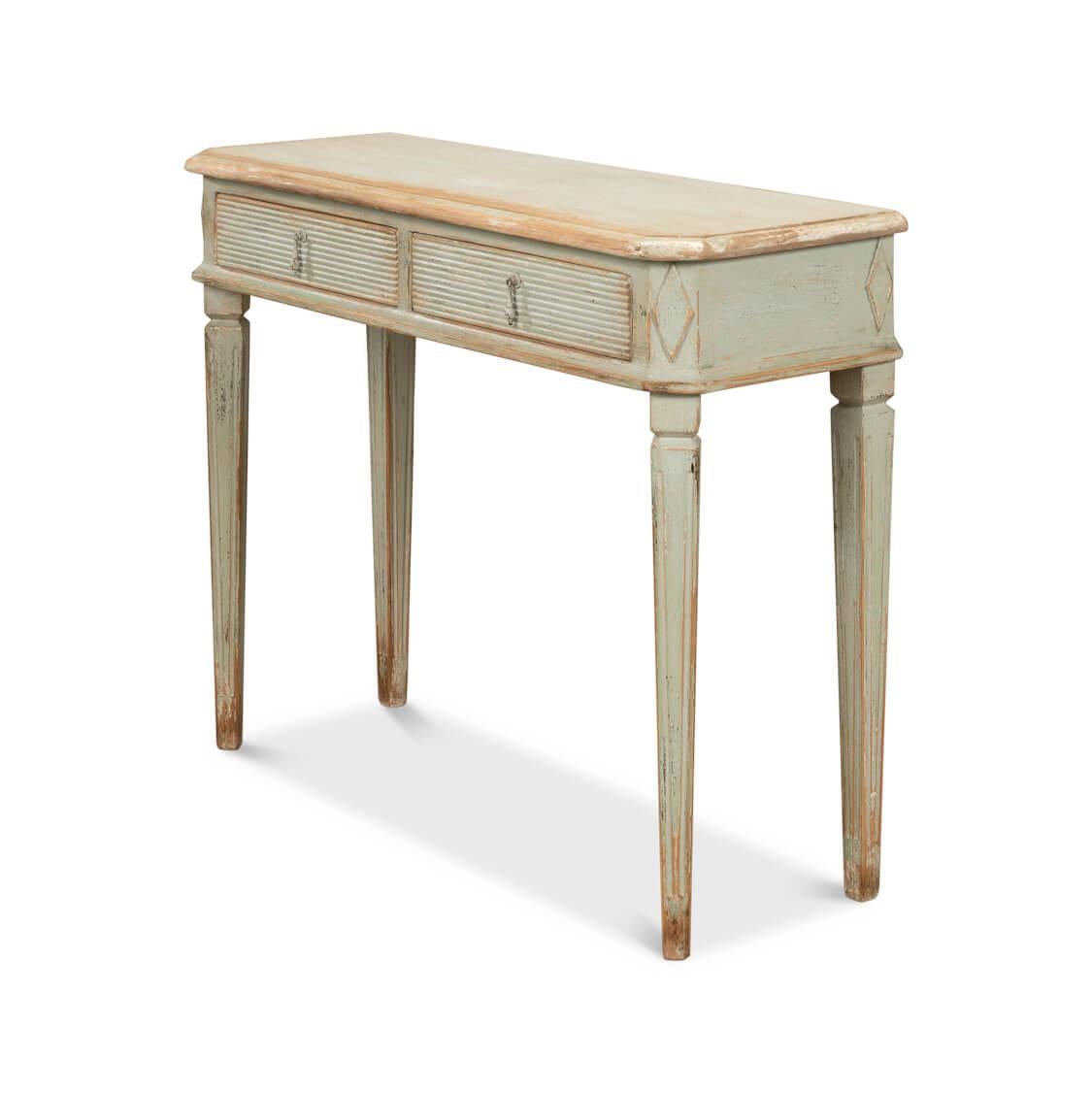 Sage Painted Country Pine Console For Sale 3