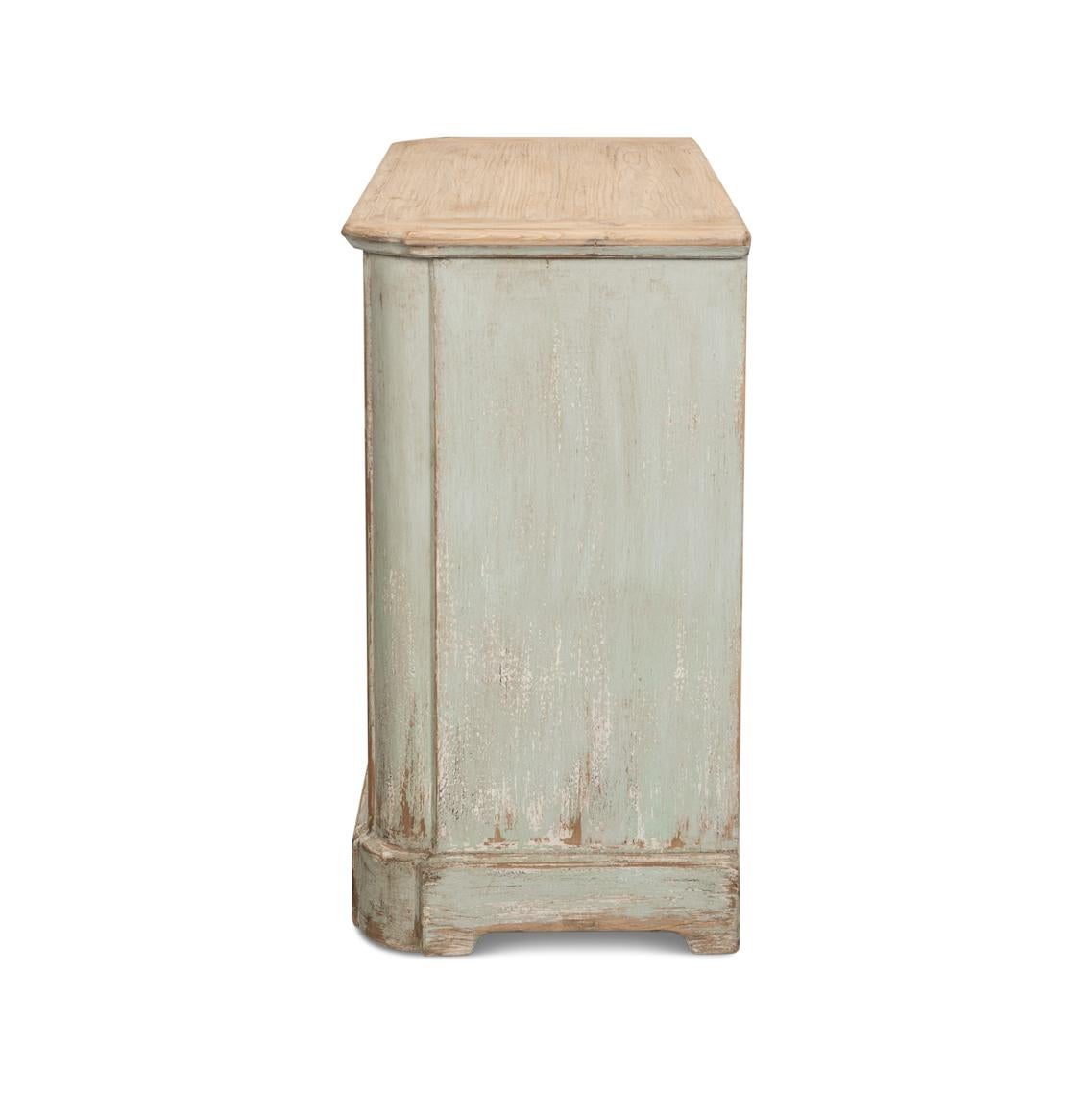 Sage Painted Provincial Side Cabinet In New Condition For Sale In Westwood, NJ