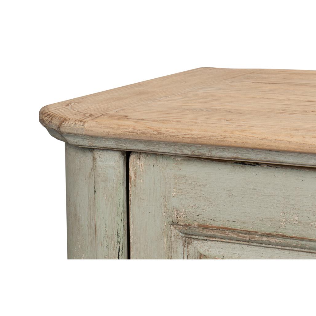 Contemporary Sage Painted Provincial Side Cabinet For Sale