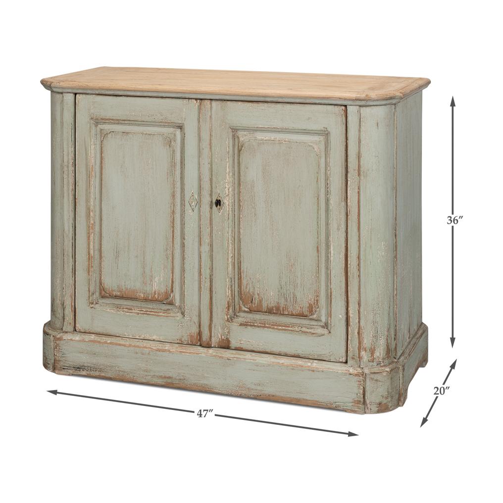 Sage Painted Provincial Side Cabinet For Sale 2