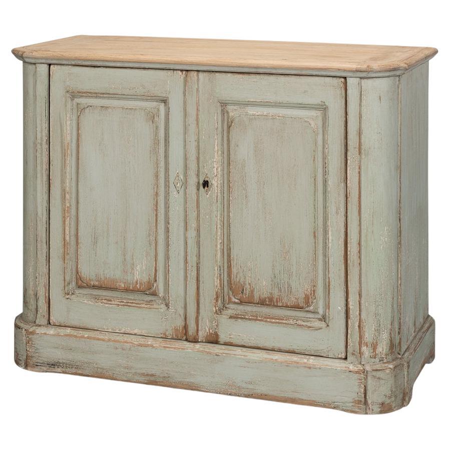 Sage Painted Provincial Side Cabinet For Sale