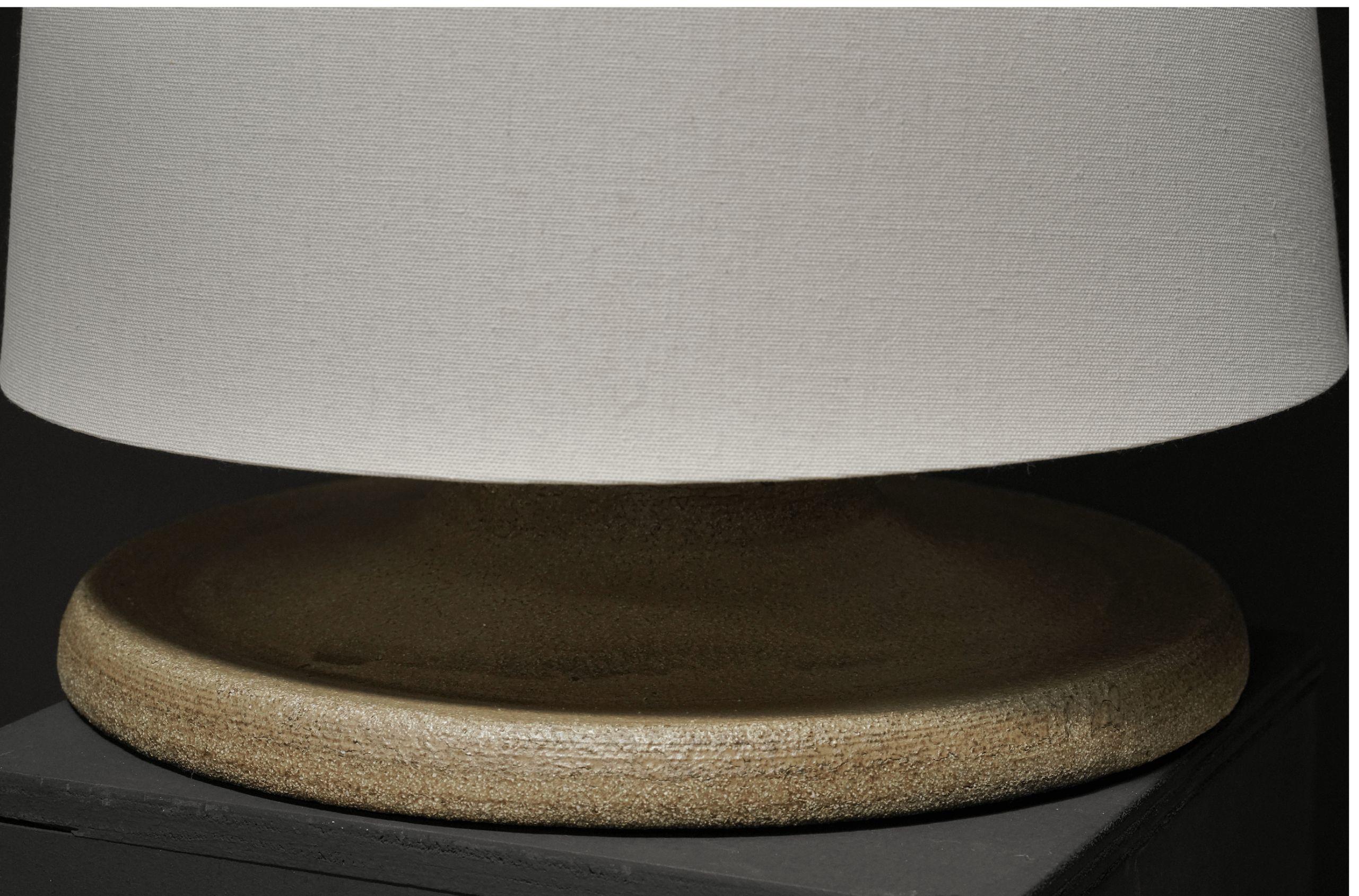 American  Sage Pedestal Ceramic Table Lamp For Sale