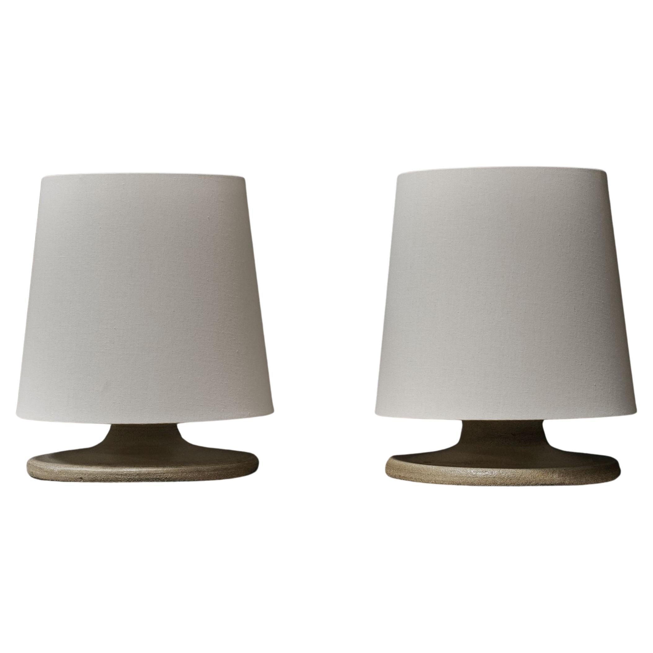  Sage Pedestal Ceramic Table Lamp For Sale