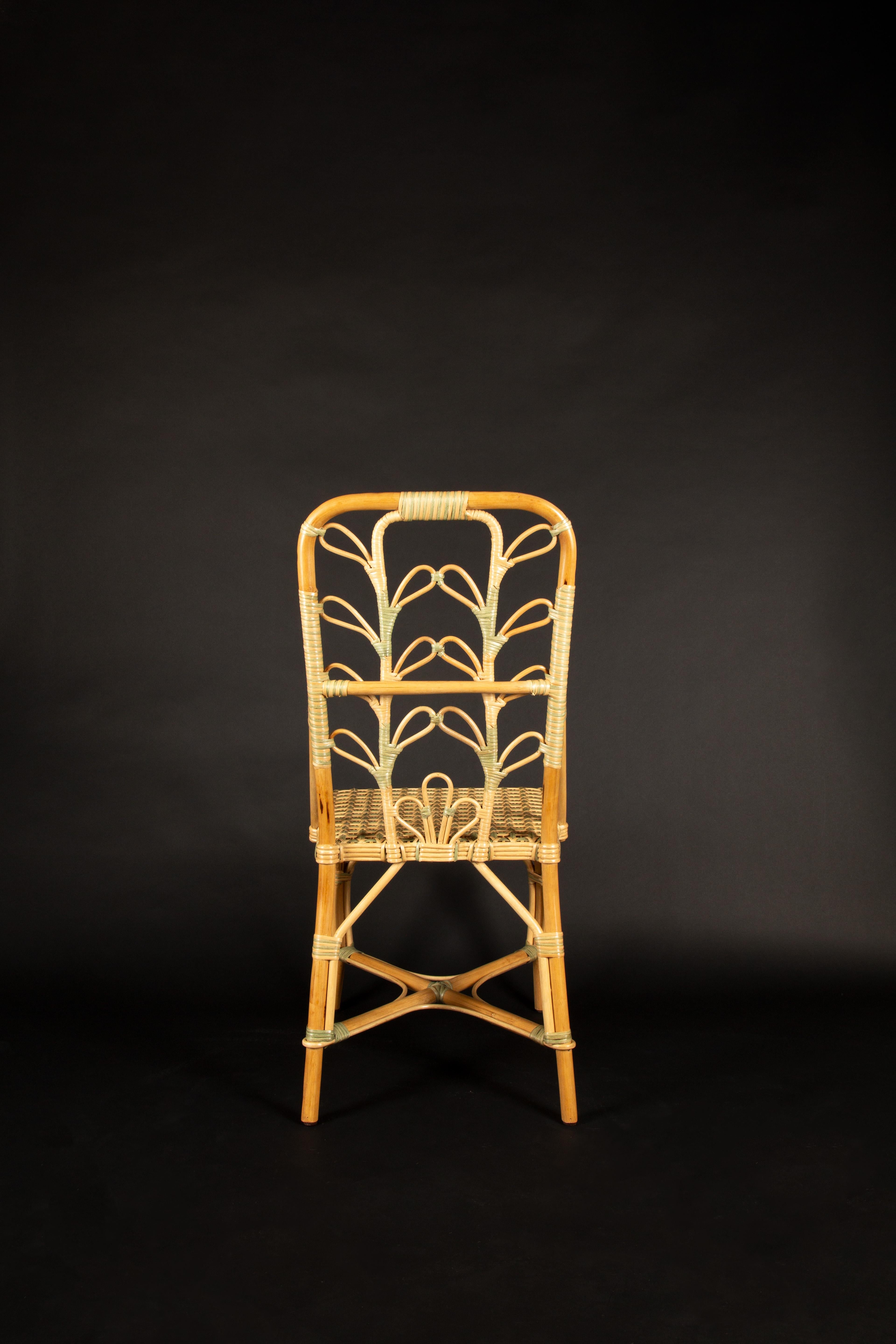Rotin Chaise Daisy en rotin de Sage par Creel and Gow en vente