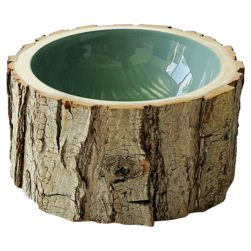 Sage Size 6 Log Bowl by Loyal Loot Hand Made from Reclaimed Wood For Sale