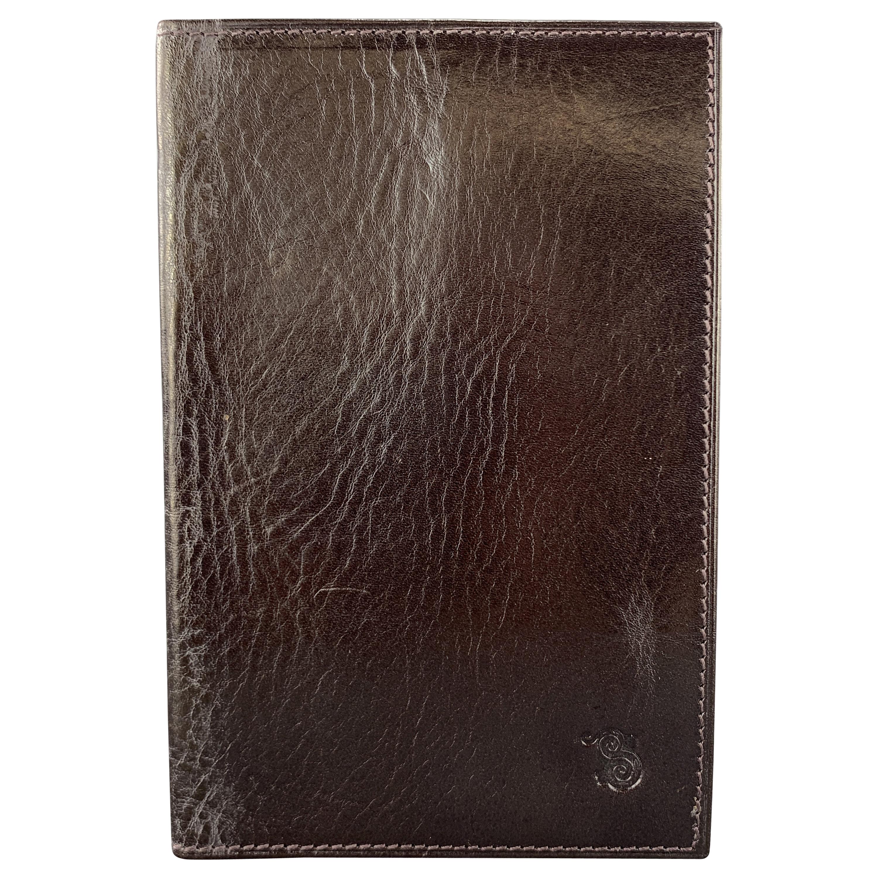 SAGEBROWN Dark Wine Brown Leather Passport Cover