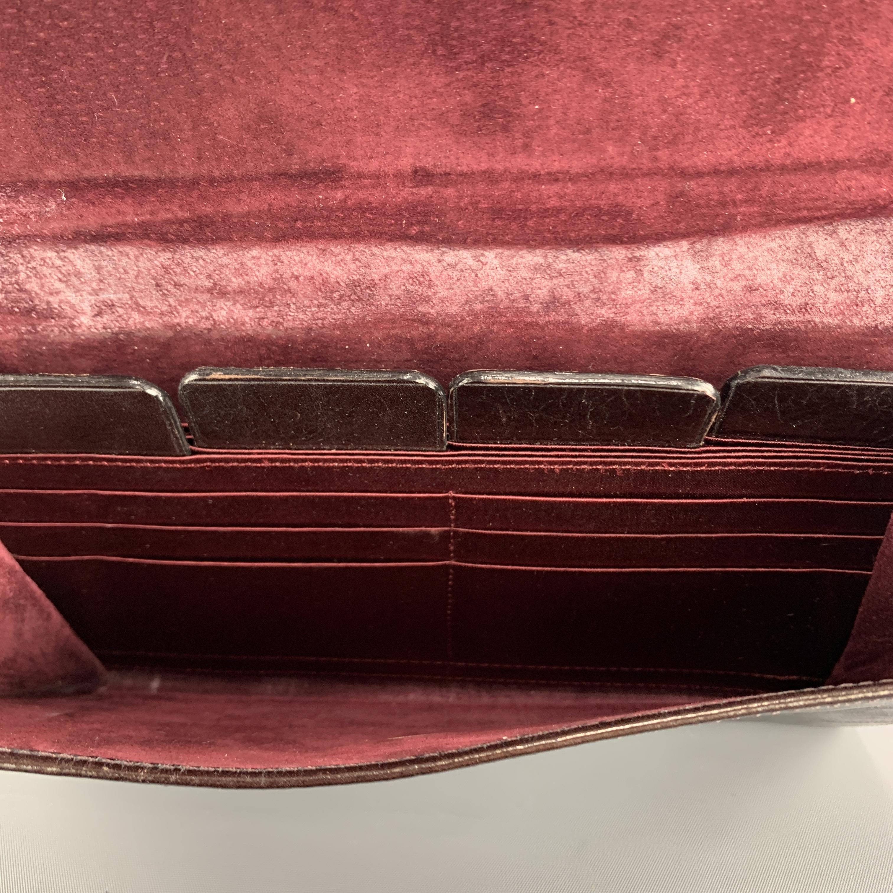 Women's or Men's SAGEBROWN Solid Deep Brown Leather Mini Organizer Wallet